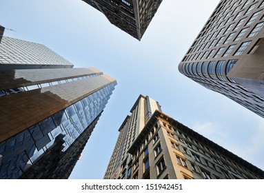 Skyscrapers In Hongkong. Looking Up