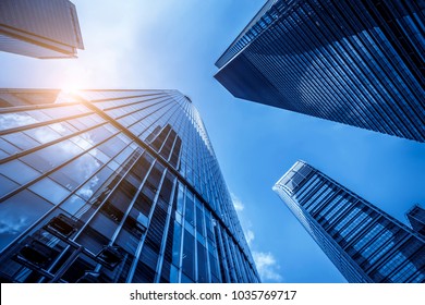Skyscrapers from a low angle view in modern city of China - Shutterstock ID 1035769717