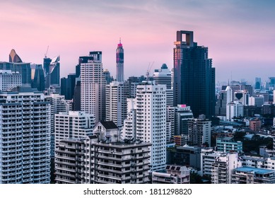 Skyscrapers and Modern Buildings in Bangkok Downtown, Thailand at Twilight - Shutterstock ID 1811298820