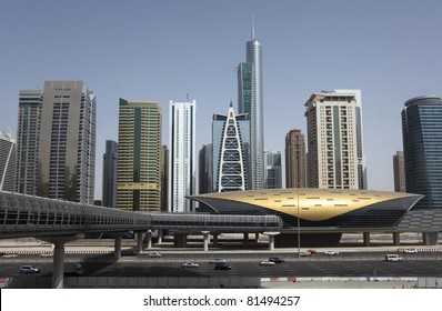 Skyscrapers at the Sheikh Zayed Road in Dubai, United Arab Emirates