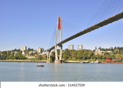 Skytrain Bridge Linking Surrey And New Westminster Cities In BC