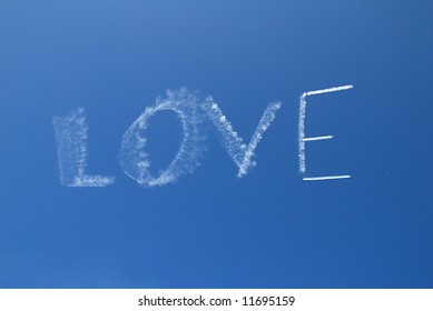 Skywriting The Word Love On A Clear Day