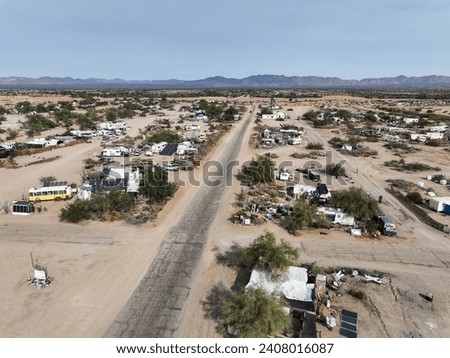 Slab, City, California, From and Aerial Drone Looking at the Country Side and the Abandon Camp Dunlap Army Base ストックフォト © 