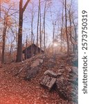 Slabsides, the cabin of naturalist author John Burroughs, in the Hudson River Valley.