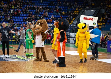 Slam Dunk Contest Highlights At UKRAINE SUPERLEAGUE ALL STAR GAME, Match Of The Stars - 2020, 01/02/2020, Palace Of Sports, Kyiv, Ukraine.