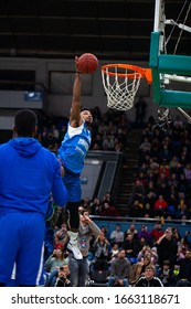 Slam Dunk Contest Highlights At UKRAINE SUPERLEAGUE ALL STAR GAME, Match Of The Stars - 2020, 01/02/2020, Palace Of Sports, Kyiv, Ukraine.