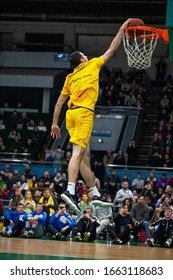 Slam Dunk Contest Highlights At UKRAINE SUPERLEAGUE ALL STAR GAME, Match Of The Stars - 2020, 01/02/2020, Palace Of Sports, Kyiv, Ukraine.