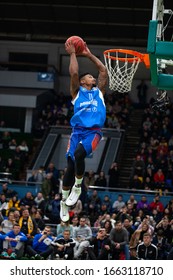 Slam Dunk Contest Highlights At UKRAINE SUPERLEAGUE ALL STAR GAME, Match Of The Stars - 2020, 01/02/2020, Palace Of Sports, Kyiv, Ukraine.