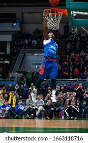 Slam Dunk Contest Highlights At UKRAINE SUPERLEAGUE ALL STAR GAME, Match Of The Stars - 2020, 01/02/2020, Palace Of Sports, Kyiv, Ukraine.