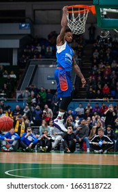 Slam Dunk Contest Highlights At UKRAINE SUPERLEAGUE ALL STAR GAME, Match Of The Stars - 2020, 01/02/2020, Palace Of Sports, Kyiv, Ukraine.