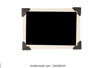 Slanted Old Photo Frame With Corners On White Background