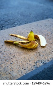 Slapstick Slippery Comedy Banana Peel Laying On Ground Ready To Make Someone Slip And Fall