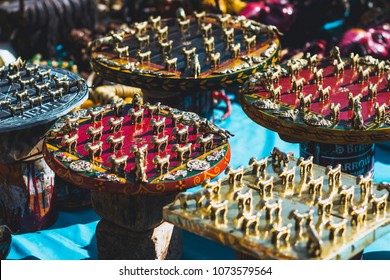 Slate Bagh Chal (Moving Tigers) Nepal Traditional Boardgame On Tibetan Market In Kathmandu, Nepal