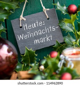 Slate With German Text: Christmas Market