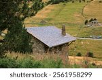 slate tiled roof on a house in Andorra, Europe