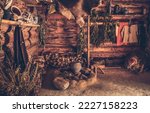 Slavic and Viking village of Wollin. Old wooden and fisherman