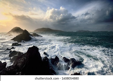 Slea Head Kerry Ireland In A Storm