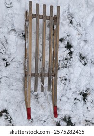 Sled in snow in Germany