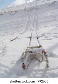 sledge on the snow