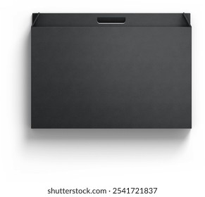 A sleek black folder with a handle, designed for organizing documents or files. - Powered by Shutterstock