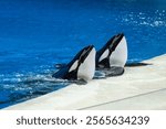 a sleek black and white orca