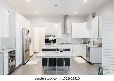 sleek interior design of modern kitchen