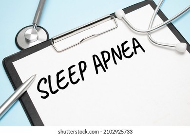 Sleep Apnea Photo. Figure Of Adrenal Glands With Stethoscope, Lab Test Tubes, Note Labeled Cortisol