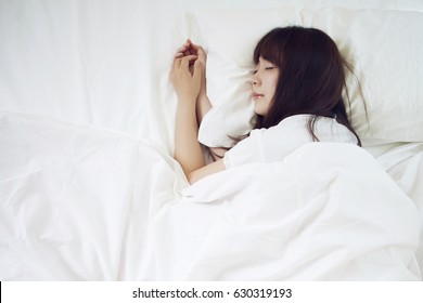 Sleep, Asian Woman, Bed