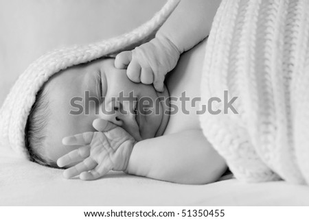 Similar – Newborn baby girl in hostpital bed sleeping