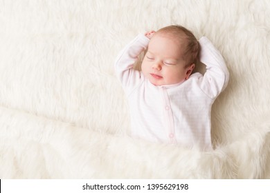 Sleeping Baby, New Born Kid Sleep in Bed, Beautiful Newborn Infant, One month old - Shutterstock ID 1395629198