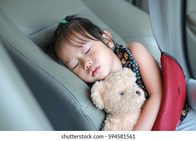 Sleeping Child In Car Seat Belt