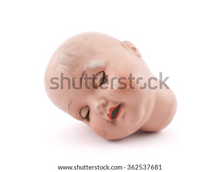Sleeping doll head with clipping path 