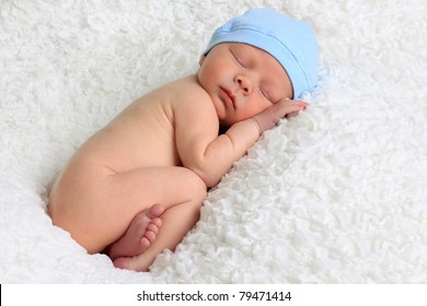 Sleeping Newborn Baby Boy.