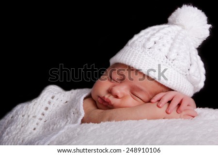 Similar – Newborn baby girl in hostpital bed sleeping