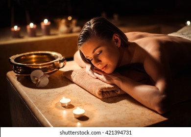 Sleeping Woman In Beauty Spa