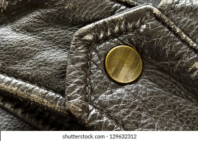 Sleeve Of Leather Jacket With Detail On The Snap Or Button