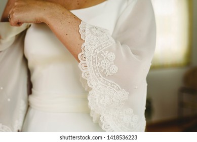 Sleeve Of A Wedding Dress With A Nice Embroidery.