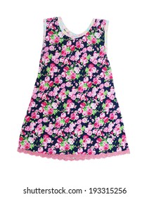 sleeveless dress with floral pattern on white background