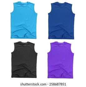 Sleeveless Shirt Set Isolated On White Background