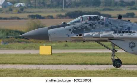 Sliac, Slovakia August. 26. 2017. SIAF 2017 - Slovak Air Force MiG-29 fighter at Sliac airfield - Shutterstock ID 1032258901