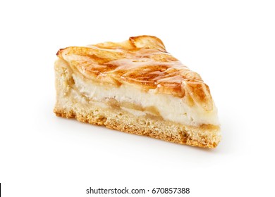 Slice of apple pie isolated on white
