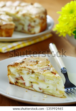 Similar – Image, Stock Photo Apple pie in flower shape on wooden table