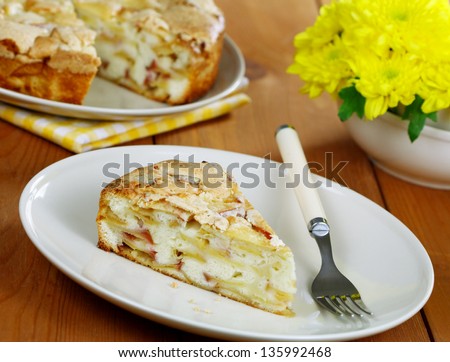 Similar – Image, Stock Photo Apple pie in flower shape on wooden table