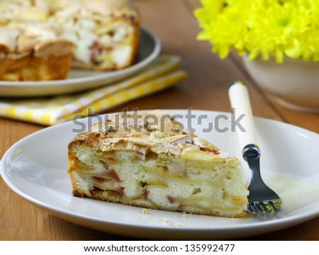 Similar – Image, Stock Photo Apple pie in flower shape on wooden table