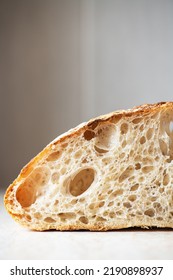 Slice Of Artisan Bread, Close Up.