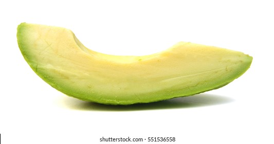 Slice Of Avocado On White Background 