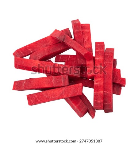 Slice of beetroot isolated on white background