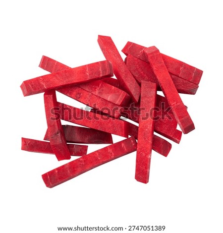 Slice of beetroot isolated on white background