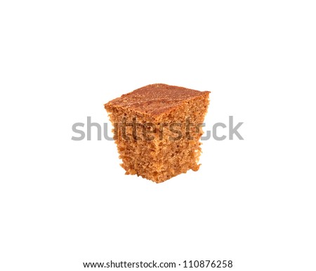 A slice of black bread isolated on a white background