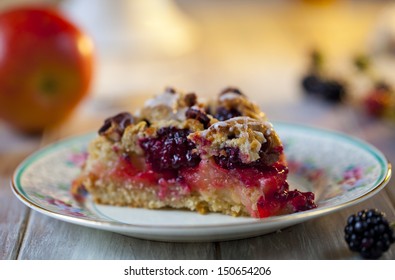 Slice Of Blackberry And Apple Pie